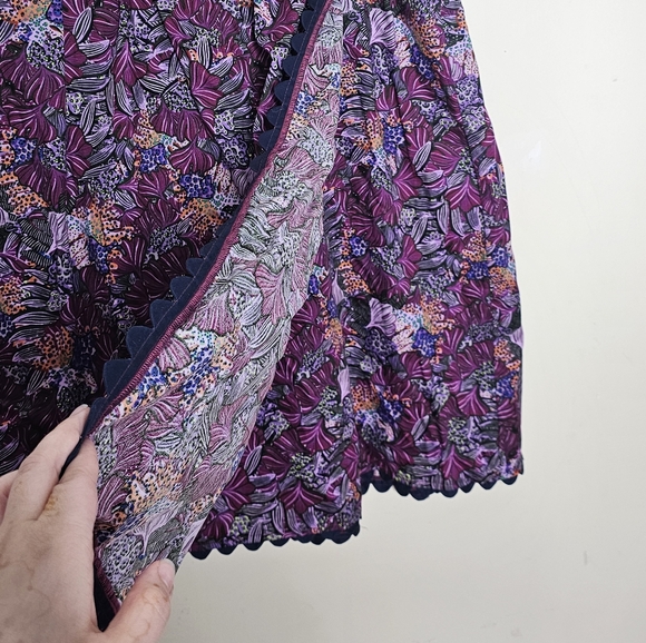 Target x Kika Vargas womens purple floral faux wrap skirt size 14 - Picture 2 of 6